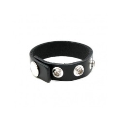 Anillo para el pene ajustable – Cuero auténtico con 3 broches